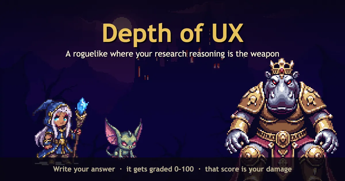 Depth of UX game characters and title screen