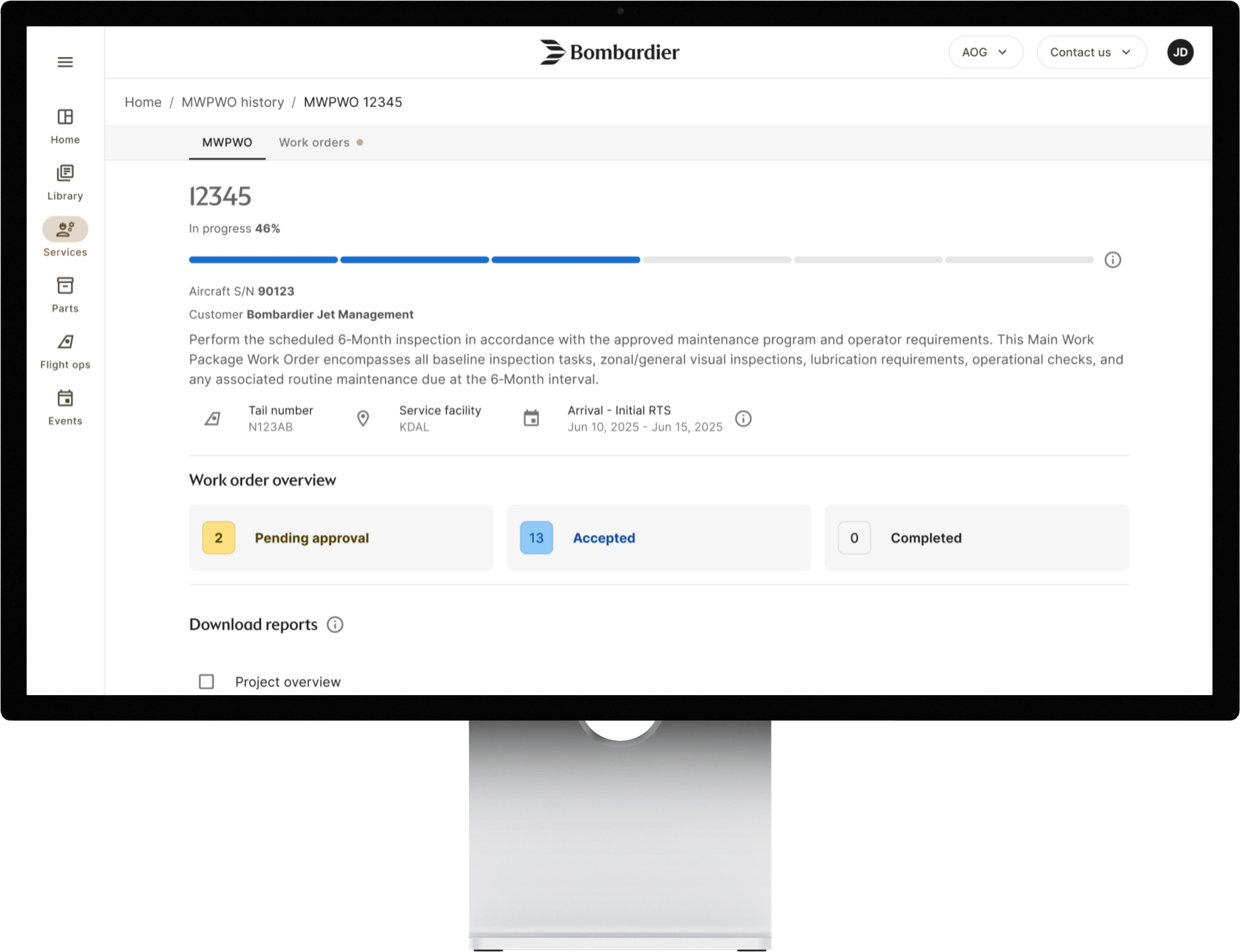 MyBA job overview with progress and approval counts