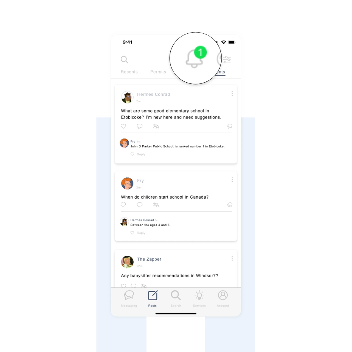 Burst notification and feed prototype