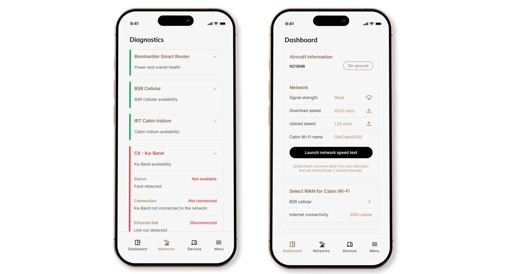 MyInFlight status interface